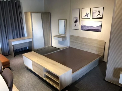 Giường ngủ gỗ mdf công nghiệp ( qu90 )